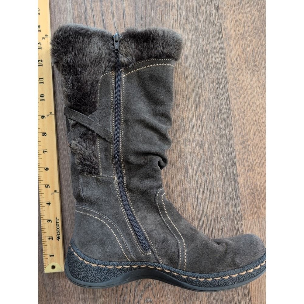 Baretraps Eventure brown boots tall suede Boho faux fur women's 7 - Picture 13 of 16